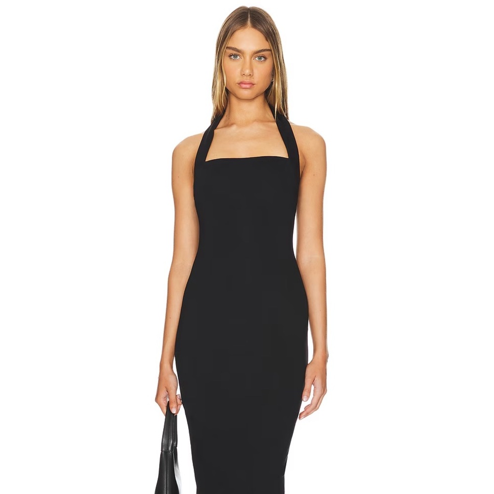 SOLD - House of Harlow 1960 Black Halter Midi Dress – XS